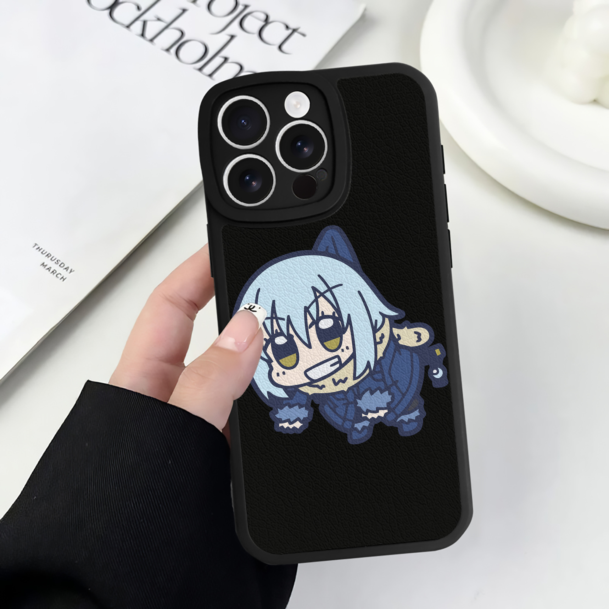 （画像用） 転スラ Regarding Reincarnated to Slime 【iPhone 16シリーズ対応】シリコンスマホケース（レザー調） 材質：シリコン